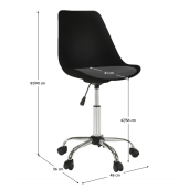 Scaun birou piele ecologica neagra crom Darisa 48x56x81-90 cm