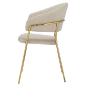 Fotoliu de design catifea bej crom auriu Dasmin 58x53x81.5 cm