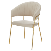Fotoliu de design catifea bej crom auriu Dasmin 58x53x81.5 cm