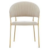 Fotoliu de design catifea bej crom auriu Dasmin 58x53x81.5 cm