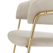 Fotoliu de design catifea bej crom auriu Dasmin 58x53x81.5 cm