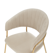 Fotoliu de design catifea bej crom auriu Dasmin 58x53x81.5 cm