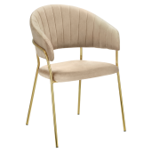 Fotoliu de design catifea bej metal auriu Dasmin 57x53x76 cm