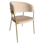 Fotoliu de design catifea bej metal auriu Dasmin 57x53x76 cm