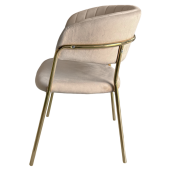 Fotoliu de design catifea bej metal auriu Dasmin 57x53x76 cm