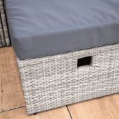 Set mobilier gradina ratan sintetic textil Debra 113x62,5x72 cm, 44x45,5x36 cm