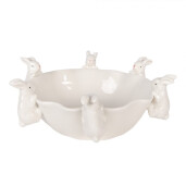 Bol Paste Iepurasi ceramica alba 21x21x7 cm 