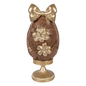 Ou decorativ Paste polirasina maro aurie 10x9x21 cm