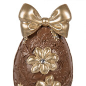 Ou decorativ Paste polirasina maro aurie 10x9x21 cm