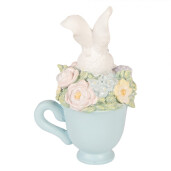 Decoratiune Paste Iepuras polirasina multicolora 11x9x16 cm