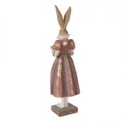 Figurina Iepuras Paste Girl polirasina multicolora 13x12x47 cm