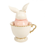 Decoratiune Paste Iepuras polirasina multicolora 16x13x22 cm