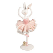 Figurina Iepuras Paste Balerina polirasina multicolora 16x16x35 cm