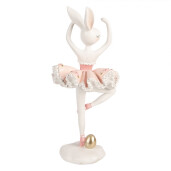 Figurina Iepuras Paste Balerina polirasina multicolora 16x16x35 cm