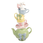 Figurina Iepuras Paste polirasina multicolora 25x19x45 cm