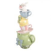 Figurina Iepuras Paste polirasina multicolora 25x19x45 cm