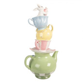 Figurina Iepuras Paste polirasina multicolora 25x19x45 cm