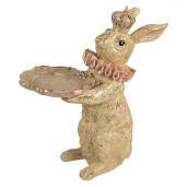 Figurina Iepuras Paste polirasina bej aurie 31x20x33 cm