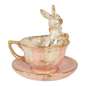 Decoratiune Paste Iepuras polirasina multicolora Ø 12x12 cm