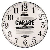 Ceas de perete din metal alb negru Garage Ø 40 cm x 4 cm