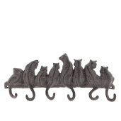 Cuier fier forjat maro 6 agatatori Cats 36x5x16 cm