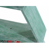 Brad expozor din lemn verde cu 6 polite 58x13x96 cm