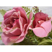 Set 2 flori artificiale Trandafiri si Feriga 35 cm