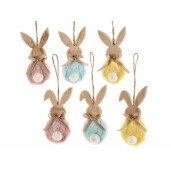 Set 6 Iepurasi suspendabili din textil 6x13 cm