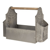 Cutie depozitare unelte de gradina din metal gri 50 cm x 26 cm x 23 h