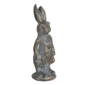Figurina Iepuras Boy din polirasina argintie cu patina aurie 4x4x11 cm