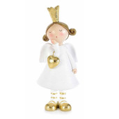Figurina Inger polirasina alba aurie 7x5x17 cm