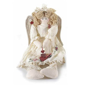 Figurina Inger din textil alb 20x10x27 cm