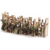 Gardulet decorativ de mesteacăn cu conuri de pin 100x18 cm