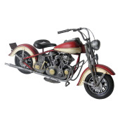 Macheta motocicleta retro metal rosie crem 37x13x19 cm 
