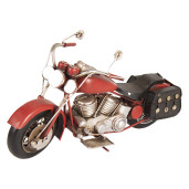Macheta motocicleta retro metal rosie 28 cm x 10 cm x 14 cm
