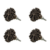 Set 4 butoni mobilier din fier maro negru model Copac 4x3 cm