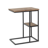 Masuta de cafea cu polita din fier cu blat lemn mango Walton 46 cm x 31 cm x 58 h