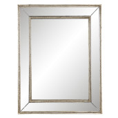 Oglinda de perete cu rama din lemn argintiu 40 cm x 3 cm x 50 h