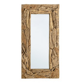 Oglinda decorativa perete cu rama lemn natur Raven 120 cm x 8 cm x 60 cm