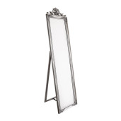 Oglinda decorativa de podea cu rama lemn argintie patinata Miro 45 cm x 7 cm x 180 h