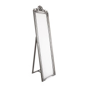 Oglinda decorativa de podea cu rama lemn argintie patinata Miro 45x7x180 cm