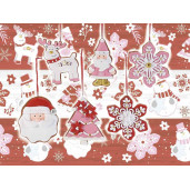 Set 6 ornamente brad din polirasina roz rosie alba 9x10 cm