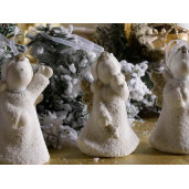 Set 3 ornamente brad din portelan alb model Inger 6x5x9 cm