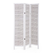 Paravan decorativ lemn decorat cu bumbac Pattern 120 cm x 6 cm x 170 h