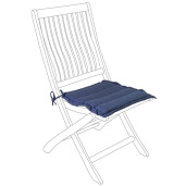 Perna scaun din textil albastru Poly 42 cm x 44 cm x 4 h