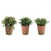 Set 3 ghivece plante artificiale 8x16 cm