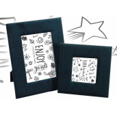 Set 2 rame foto de masa din catifea albastra 21 cm x 26 h