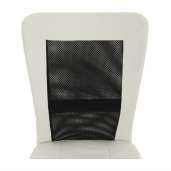 Scaun de birou, textil negru si piele ecologica alba, Idor, 43x59x100 cm