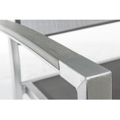 Scaun cu spatar din aluminiu satinat gri Irwin 54 cm x 57 cm x 84.5 h x 42 h1 x 63 h2