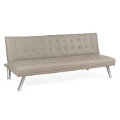 Canapea 3 locuri tapitata cu piele ecologica bej Forbes 180 cm x 82 cm x 73 h x 37 h1 
